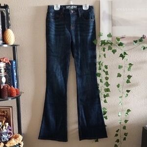 Women's Idyllwind Dark Blue Boot Cut Jeans Mid-Rise Stretchy - Size W25 L32